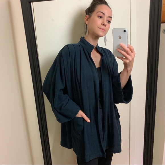 🚨SOLD Vintage Ink Blue Open Cotton Jacket - Picture 13 of 13